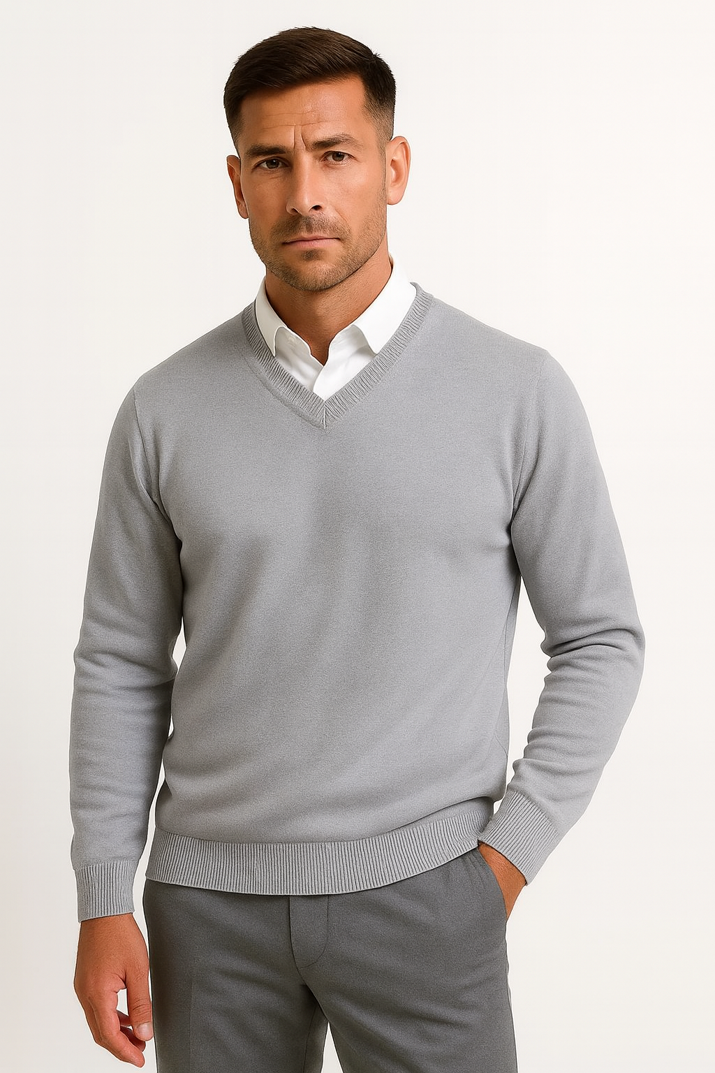Men’s Winter V-Neck Sweater – Comfortable Casual Layer