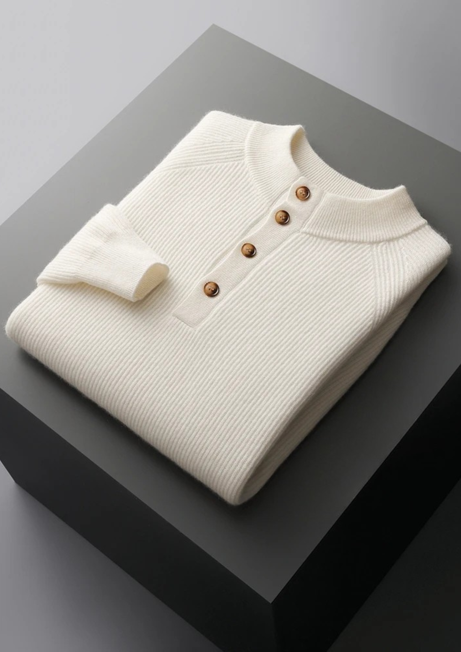 Men’s Button Sweater Minimal Style | Modern