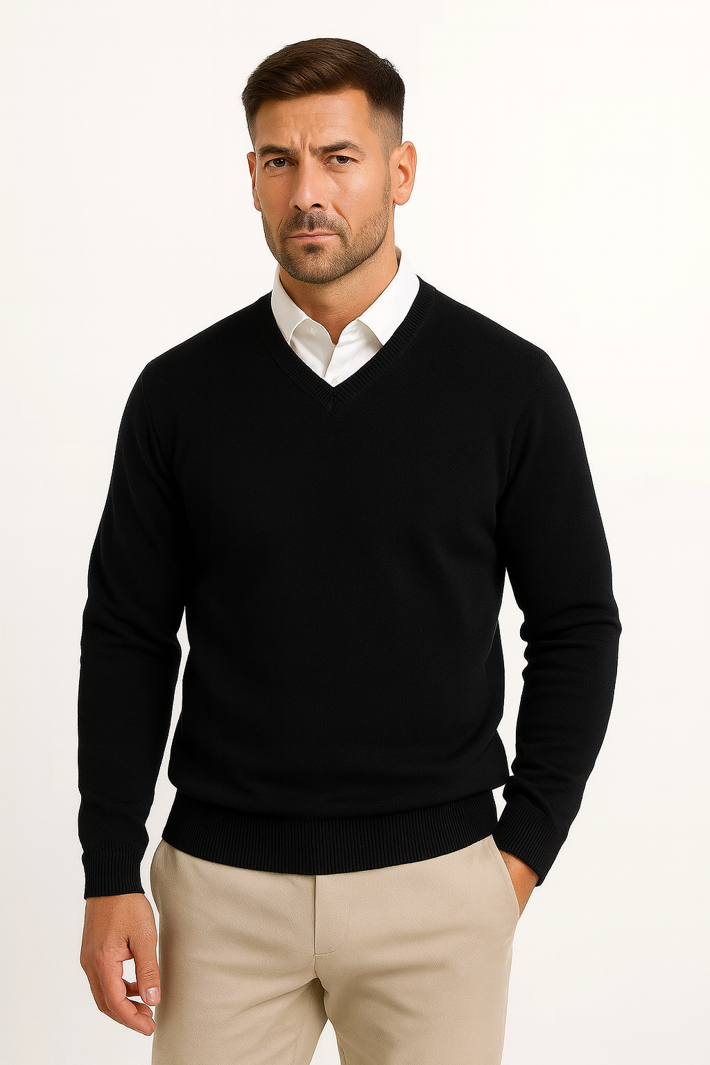 Ilhance – Men’s Classic V-Neck Sweater