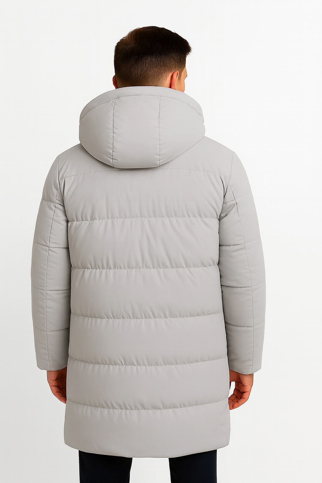 Ilhance – Men’s Quilted Hooded Long Coat