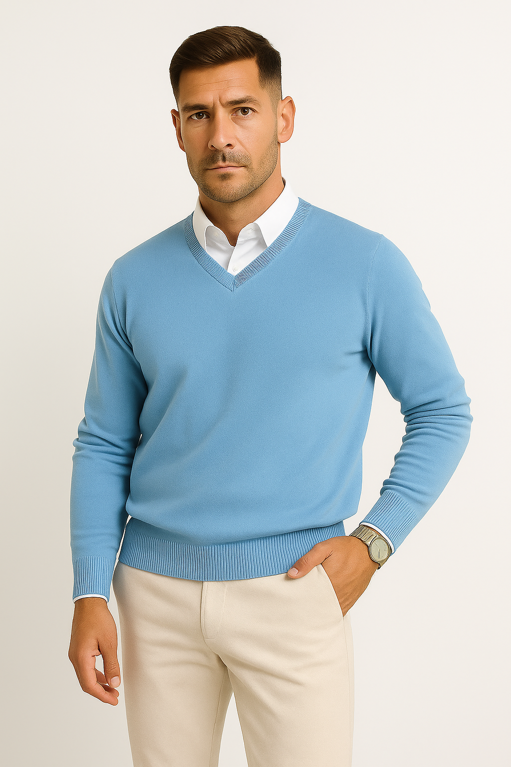 Ilhance – Men’s Classic V-Neck Sweater