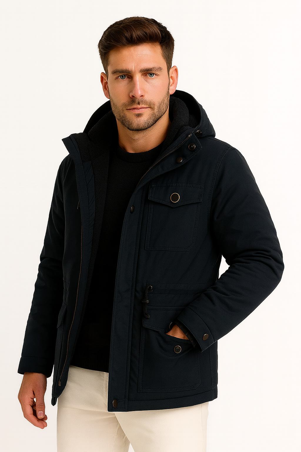 Ilhance – Men’s Hooded Utility Jacket