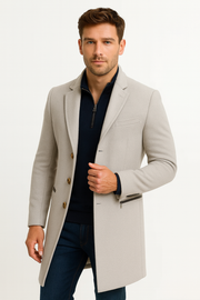 Men’s Long Winter Coat – Smart Formal Outerwear