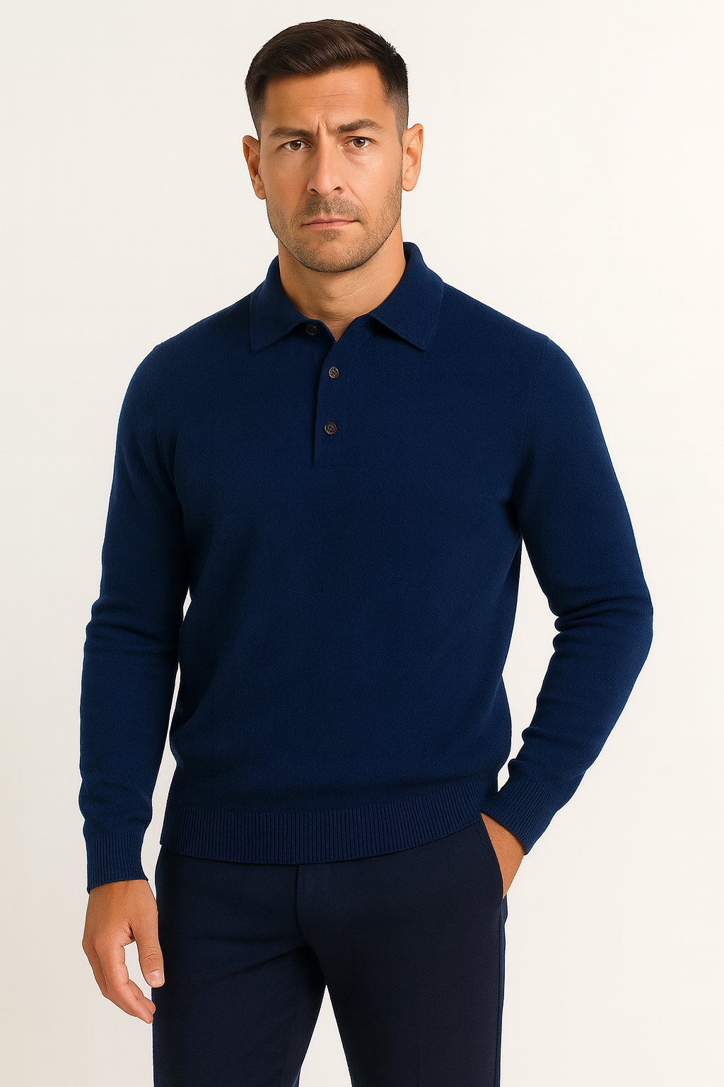 Ilhance – Men’s Button-Placket Knit Pullover