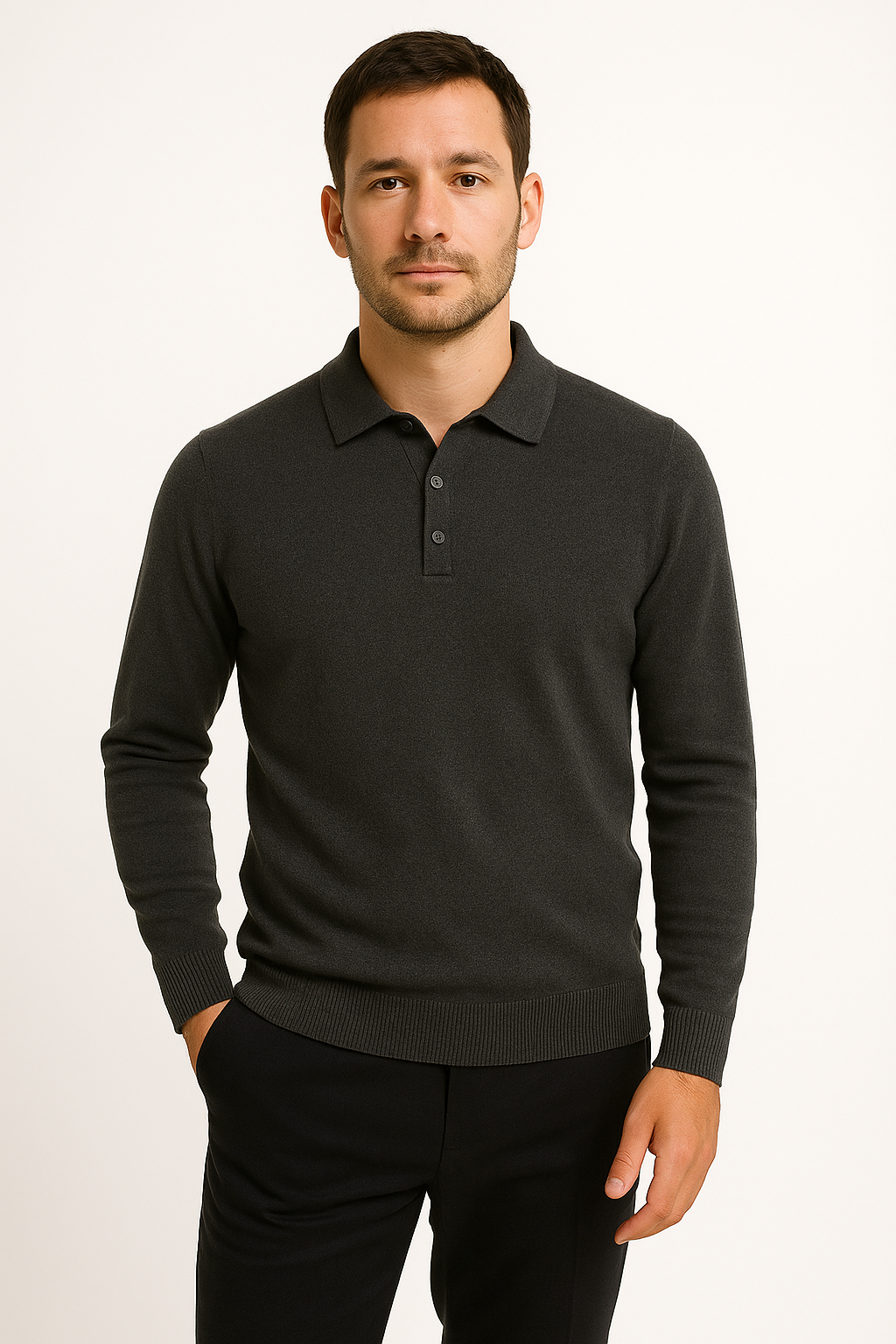Ilhance – Men’s Button-Placket Knit Pullover