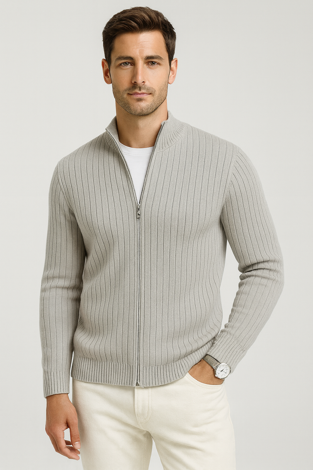 Men’s Zip Cardigan – Classic Cold Weather Layer
