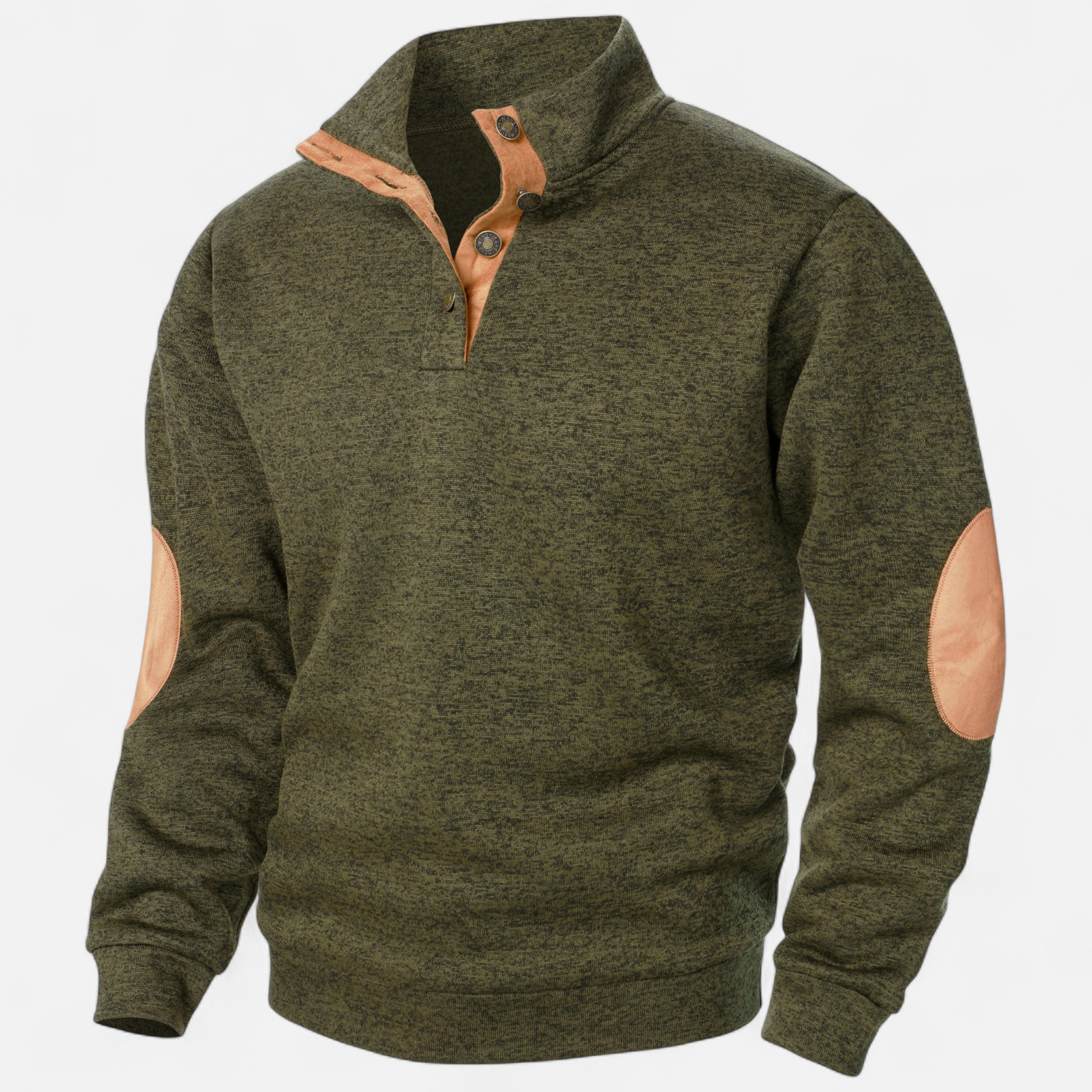 Ilhance – Men’s Button-Front Stand Collar Pullover