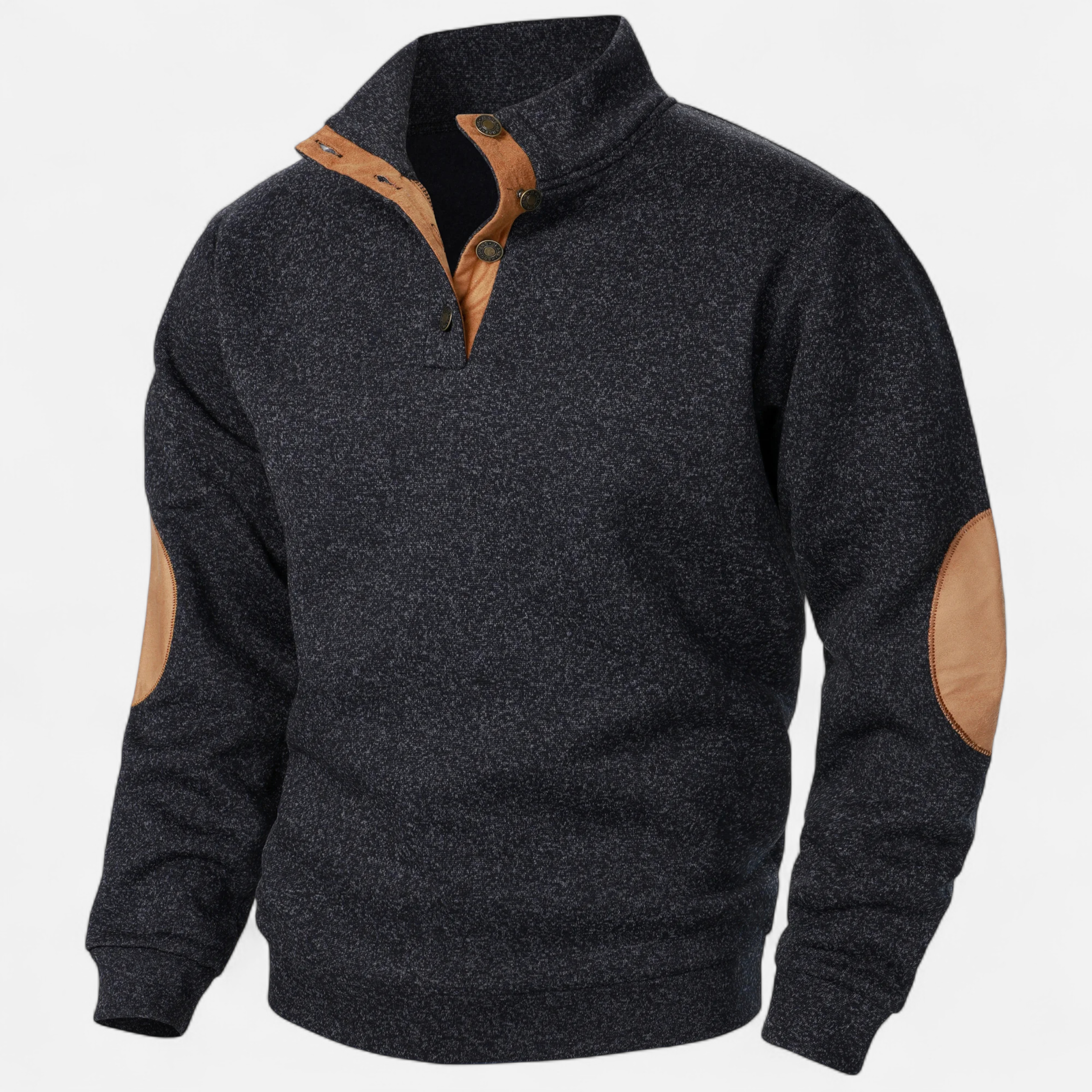 Ilhance – Men’s Button-Front Stand Collar Pullover