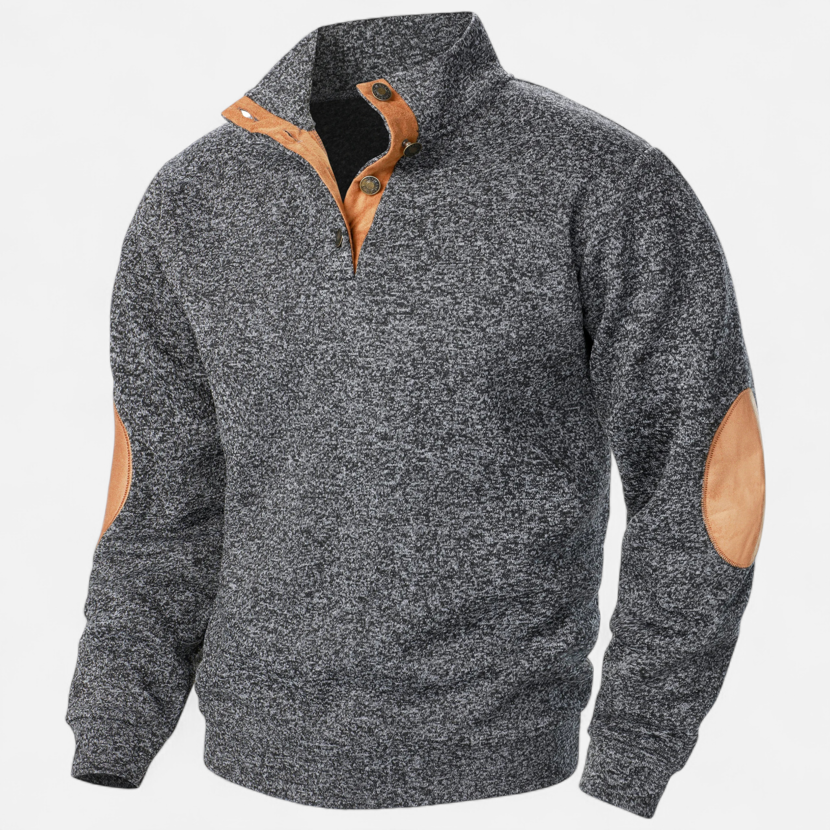 Ilhance – Men’s Button-Front Stand Collar Pullover